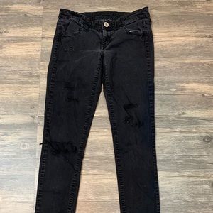Black distressed jeans